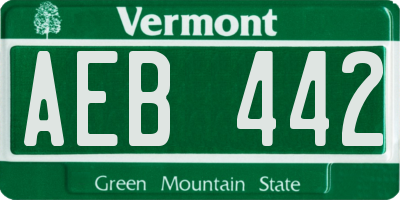VT license plate AEB442