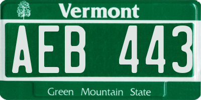 VT license plate AEB443
