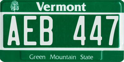 VT license plate AEB447