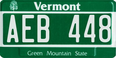 VT license plate AEB448