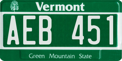VT license plate AEB451
