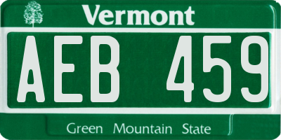 VT license plate AEB459