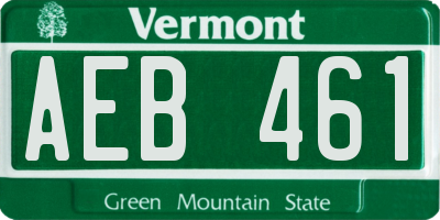 VT license plate AEB461