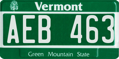 VT license plate AEB463