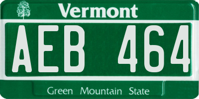 VT license plate AEB464