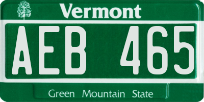 VT license plate AEB465