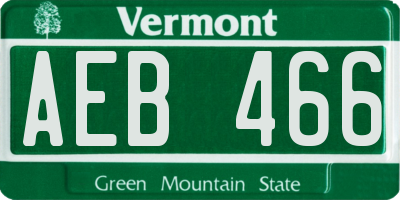 VT license plate AEB466