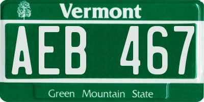 VT license plate AEB467