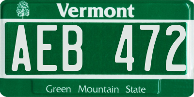 VT license plate AEB472