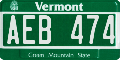 VT license plate AEB474