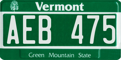 VT license plate AEB475