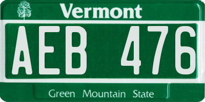 VT license plate AEB476