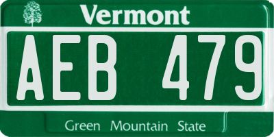 VT license plate AEB479