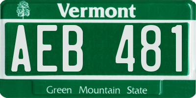VT license plate AEB481