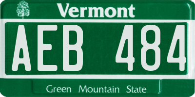 VT license plate AEB484