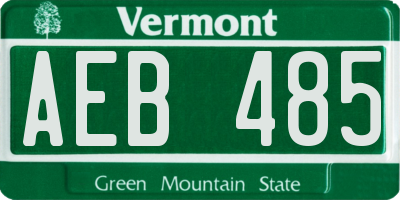 VT license plate AEB485