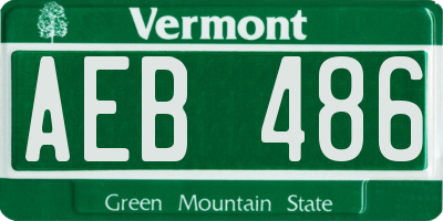 VT license plate AEB486