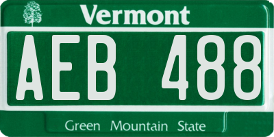 VT license plate AEB488