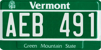VT license plate AEB491
