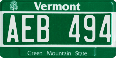 VT license plate AEB494