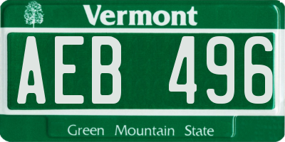 VT license plate AEB496