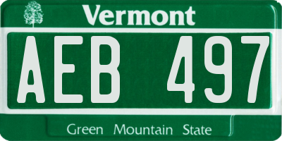 VT license plate AEB497