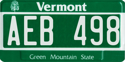 VT license plate AEB498