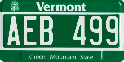 VT license plate AEB499