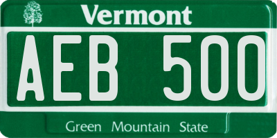 VT license plate AEB500