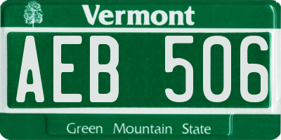 VT license plate AEB506