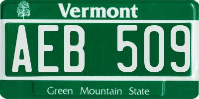 VT license plate AEB509