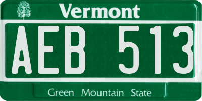 VT license plate AEB513
