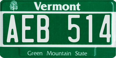 VT license plate AEB514