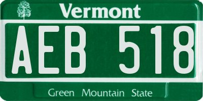 VT license plate AEB518