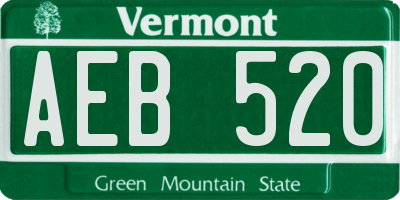 VT license plate AEB520