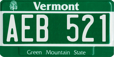 VT license plate AEB521