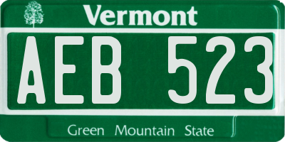 VT license plate AEB523