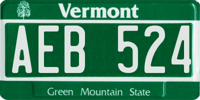 VT license plate AEB524