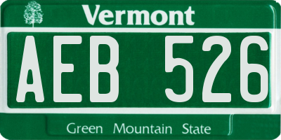 VT license plate AEB526