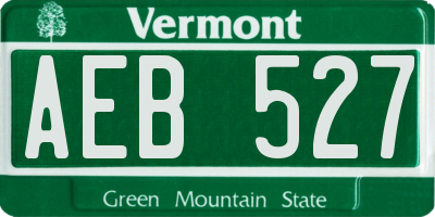 VT license plate AEB527