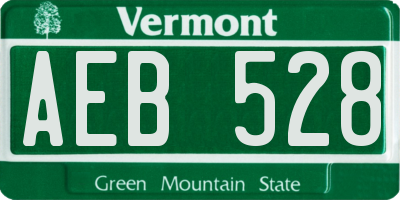 VT license plate AEB528