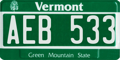 VT license plate AEB533