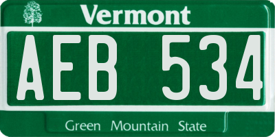 VT license plate AEB534