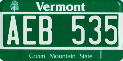 VT license plate AEB535