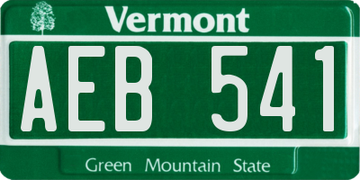 VT license plate AEB541