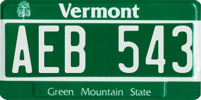 VT license plate AEB543