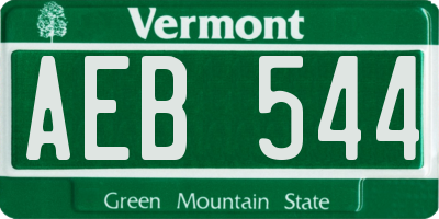 VT license plate AEB544