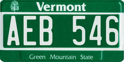 VT license plate AEB546