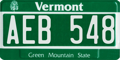 VT license plate AEB548