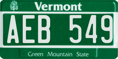 VT license plate AEB549